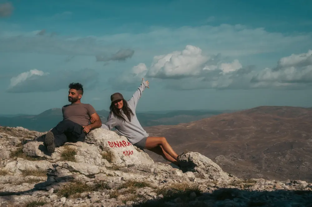 Andrea and Loretta on the summit of Mount Dinara, Croatia