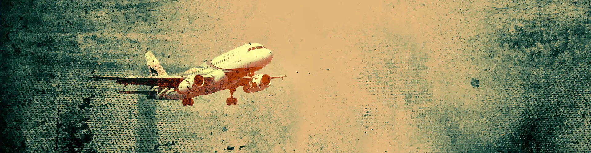 Airplane with grunge overlay