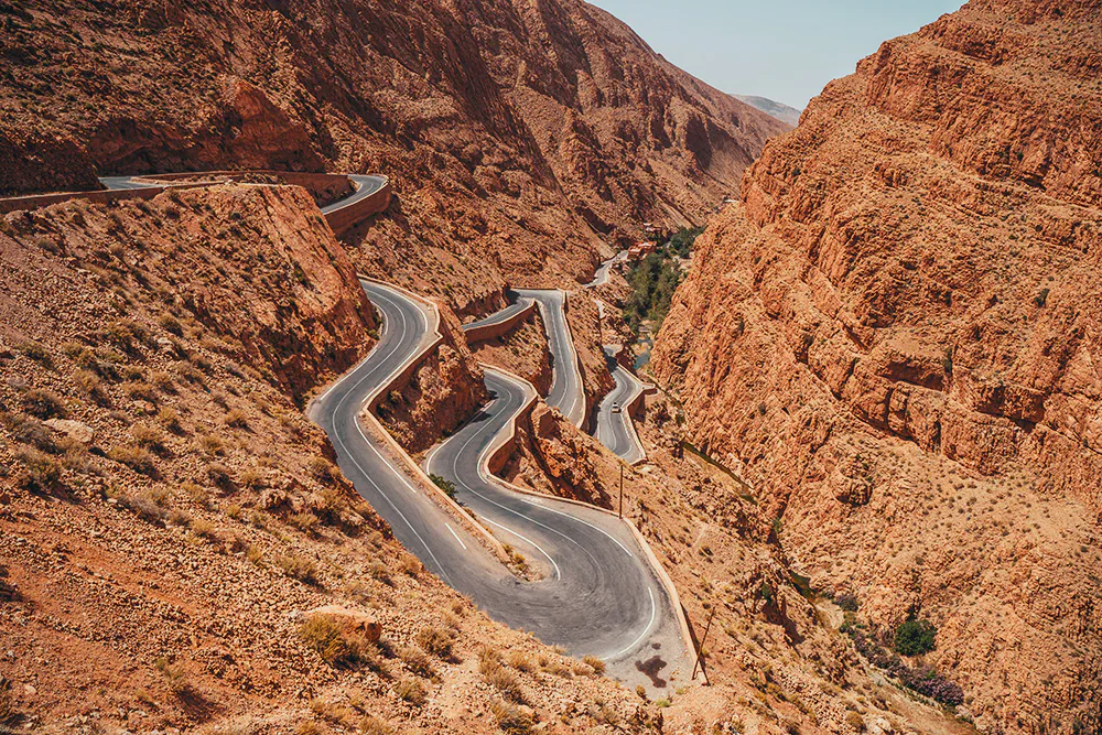 The hairpin bends of the Dades gorges