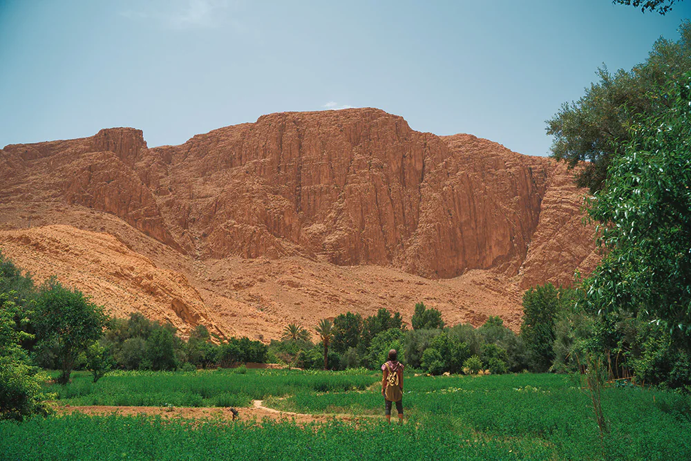 View of the high walls of the Todra gorges