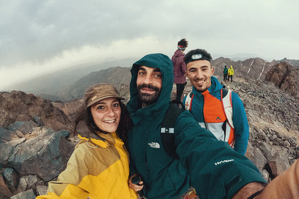 Hikers reach the summit of Toubkal