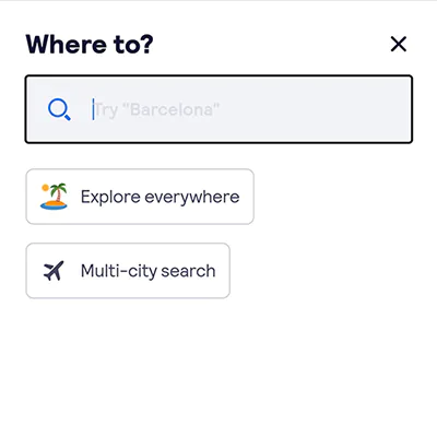 Skyscanner procedure, step 2